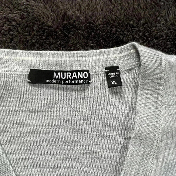 Murano- Men’s V Neck Sweater- Gray- XLarge - Picture 2 of 6